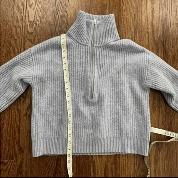 Everlane Felted Merino Half-Zip Sweater in Light Blue - Picture 4 of 7